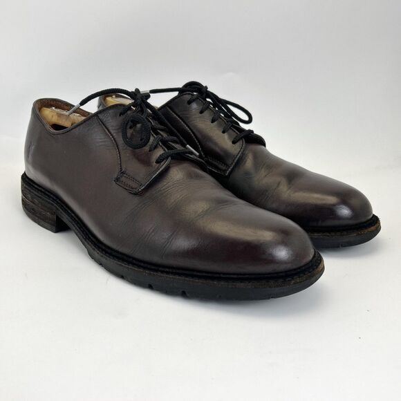 Frye Other - FRYE James Lug Oxford Dress Shoes Men’s Size 11 D Havana Dark Brown Leather